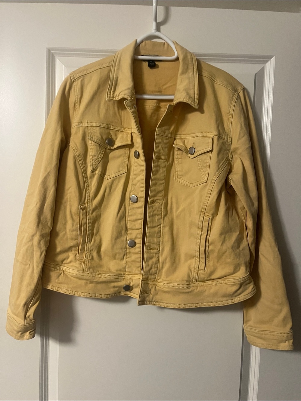 Tribal Yellow Denim Jean Jacket - Button-Front